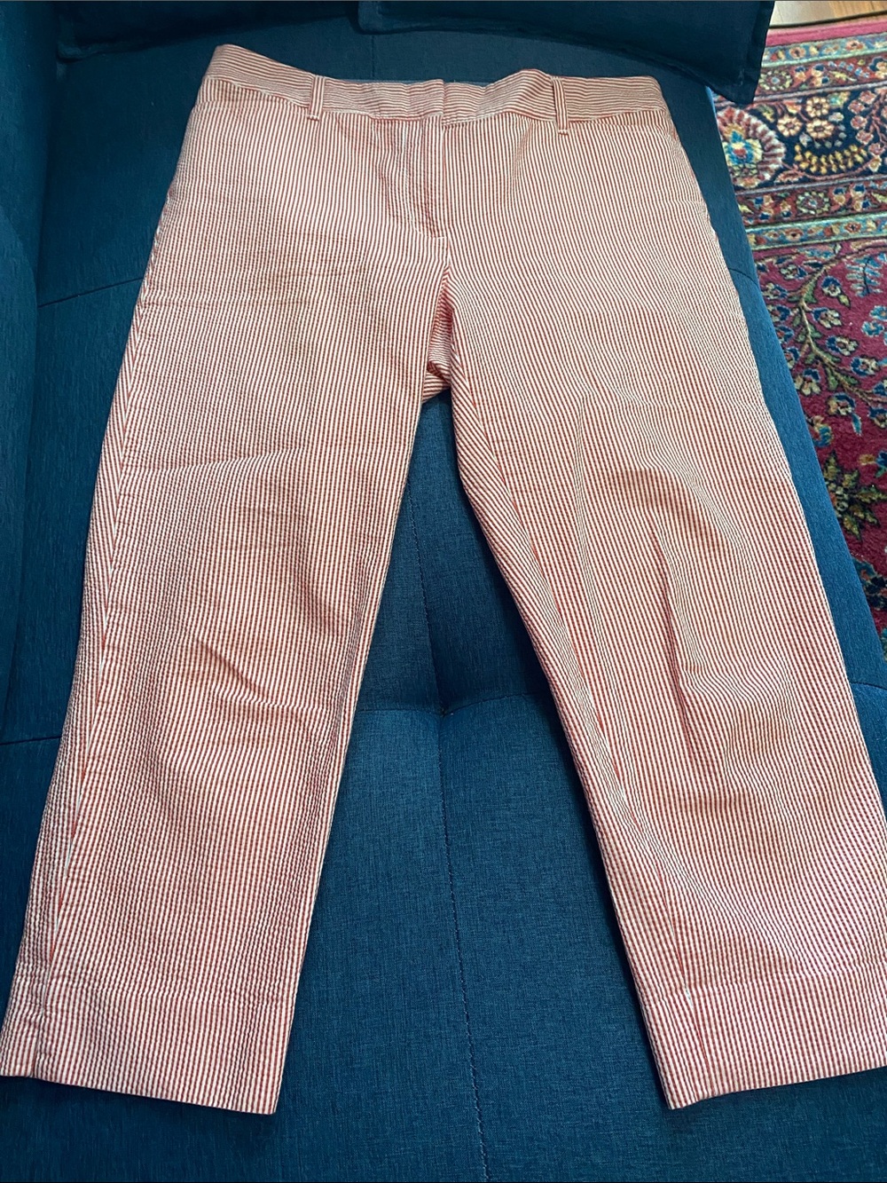 Talbots Red and White Striped Crop Pants